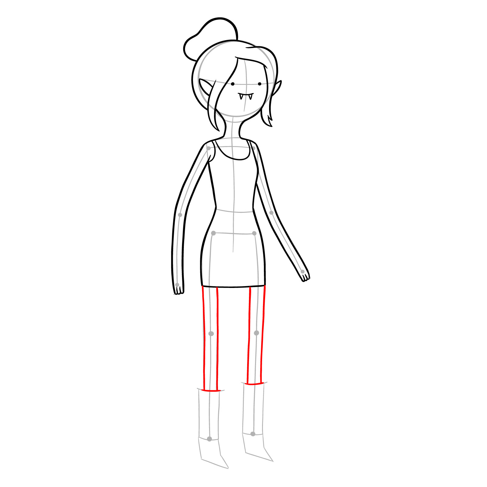 How to draw Marceline from Broke His Crown episode - step 18
