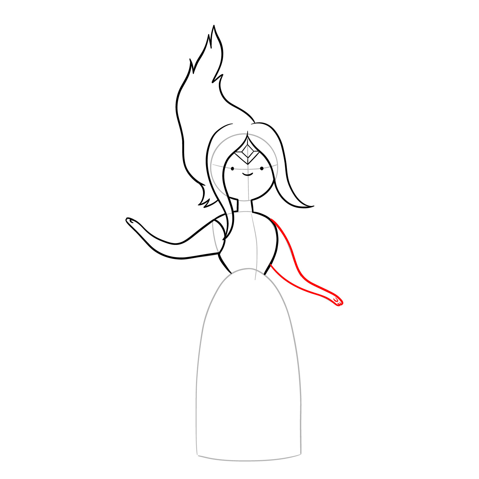 How to draw Flame Princess from Incendium Episode - step 12