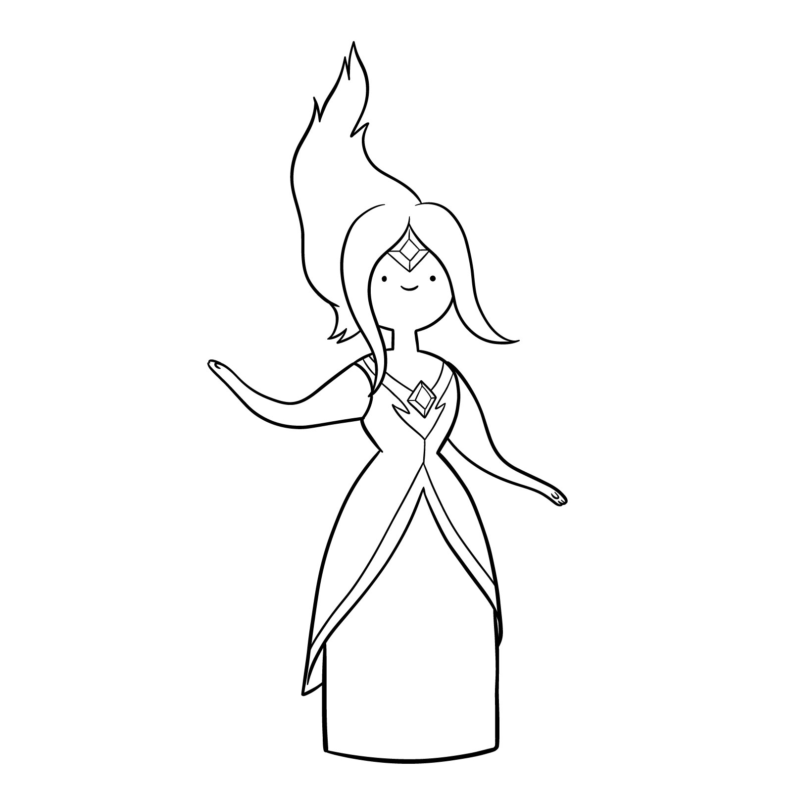 How to draw Flame Princess from Incendium Episode - final step