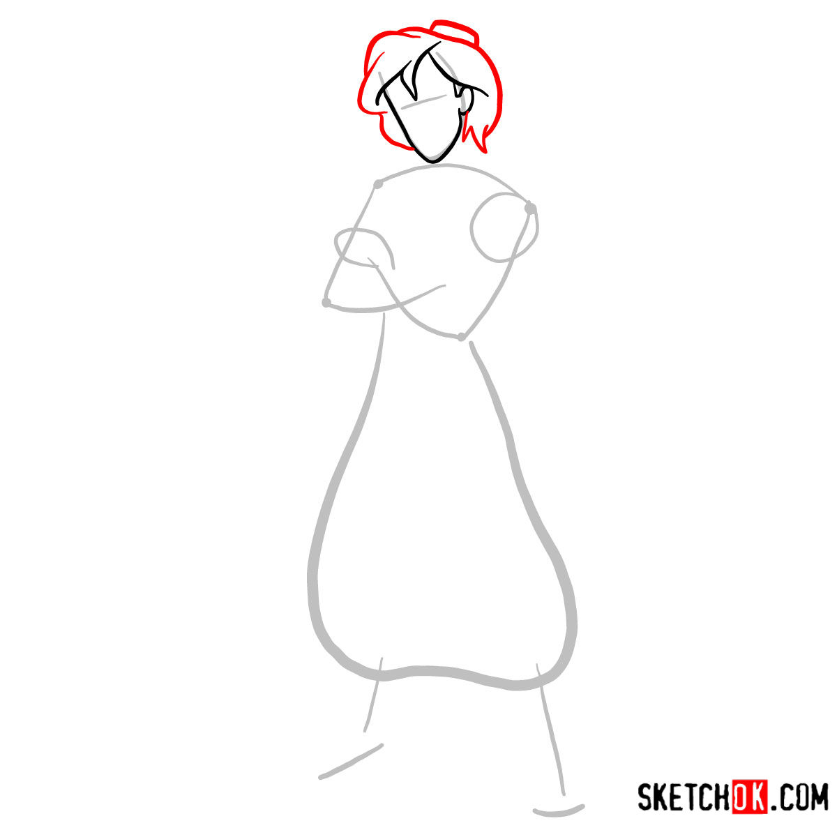 How to draw Aladdin from Disney's animated series - step 03