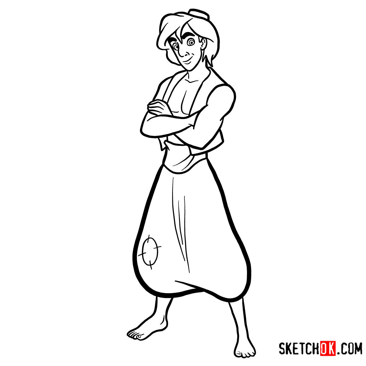 How to draw Aladdin from Disney's animated series