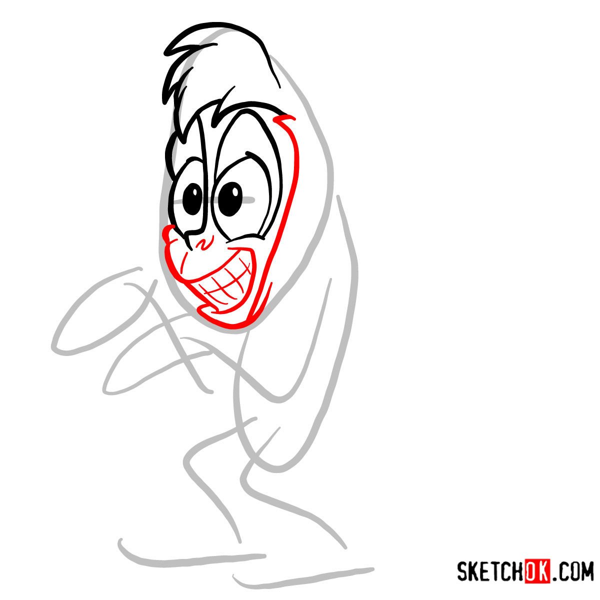 How to draw Abu from Disney's Aladdin animated series - step 04
