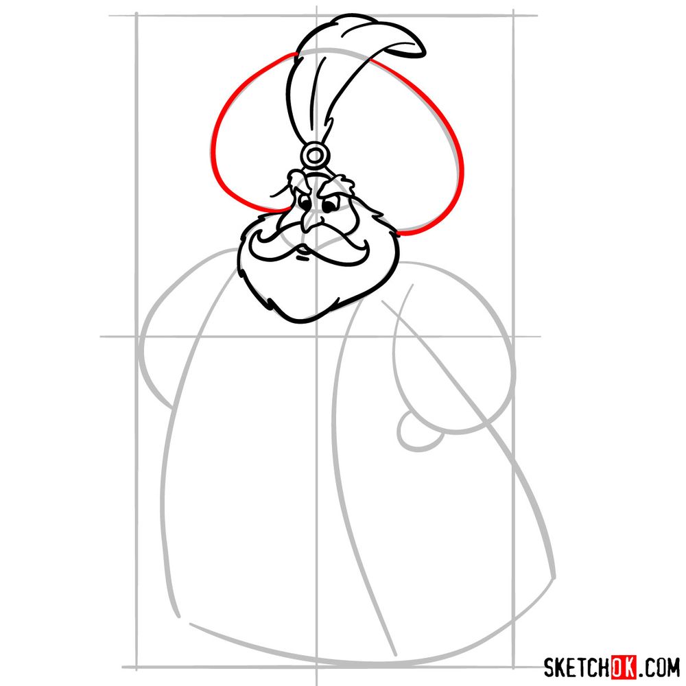 How to draw the Sultan of Agrabah - step 08