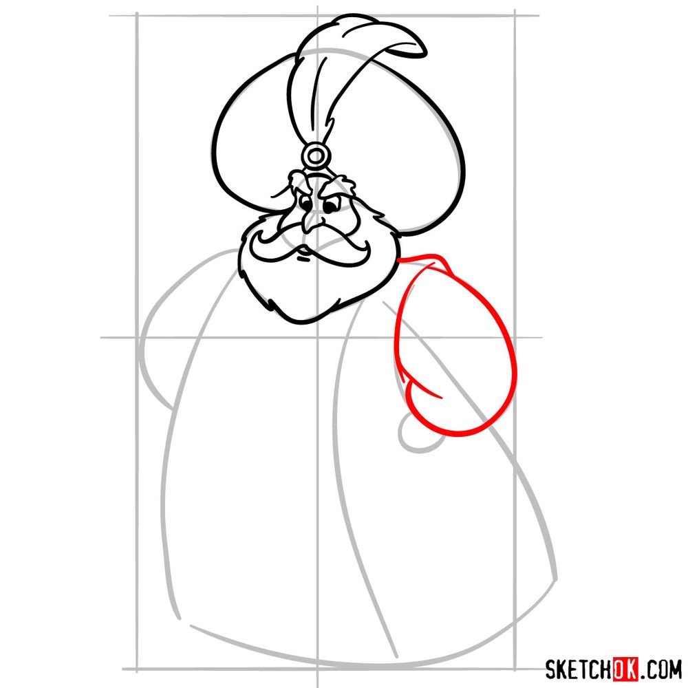 How to draw the Sultan of Agrabah - step 09