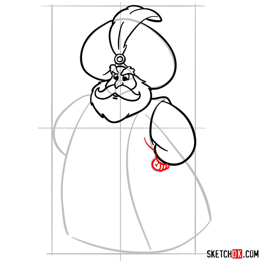 How to draw the Sultan of Agrabah - step 10