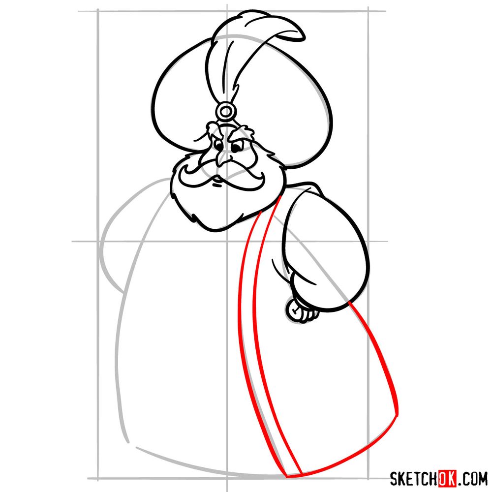 How to draw the Sultan of Agrabah - step 11
