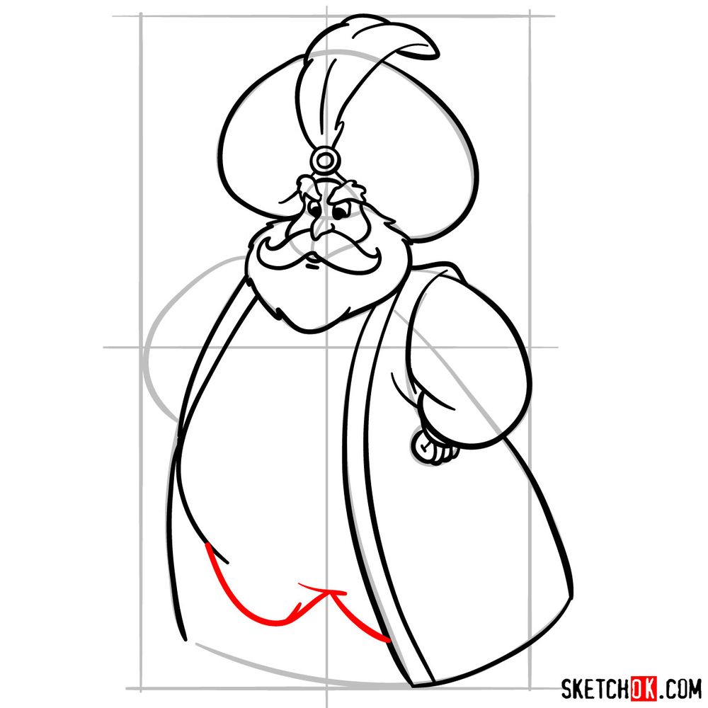 How to draw the Sultan of Agrabah - step 13