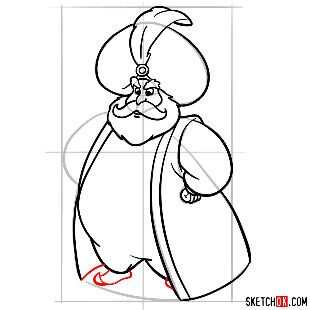 How to draw the Sultan of Agrabah - step 14
