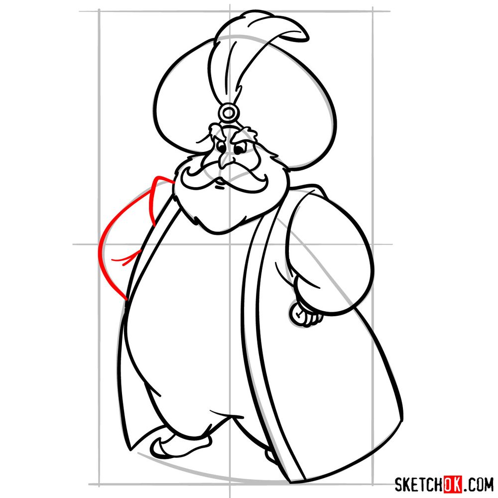 How to draw the Sultan of Agrabah - step 15