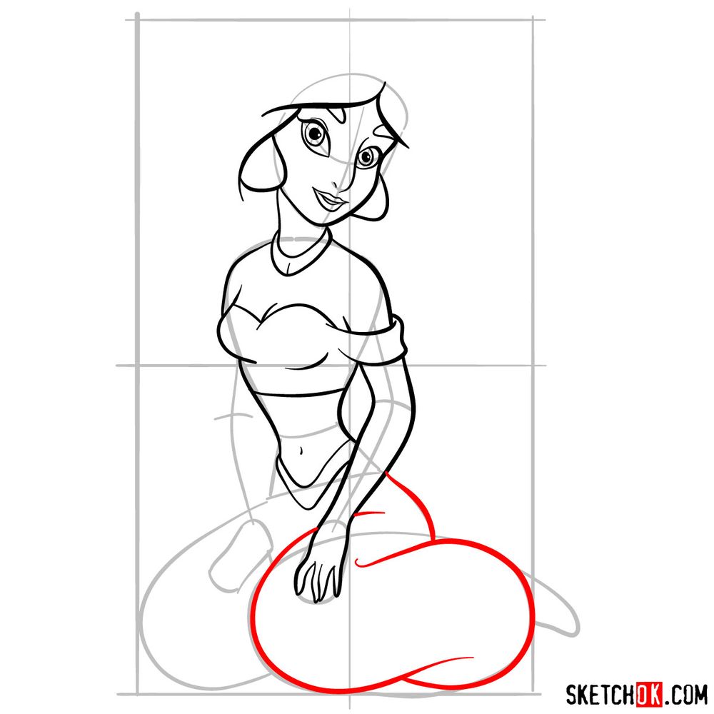 How to draw Jasmine - step 12