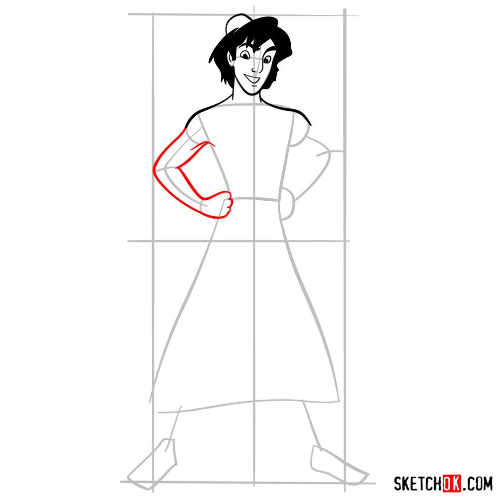 How to draw Aladdin - step 10