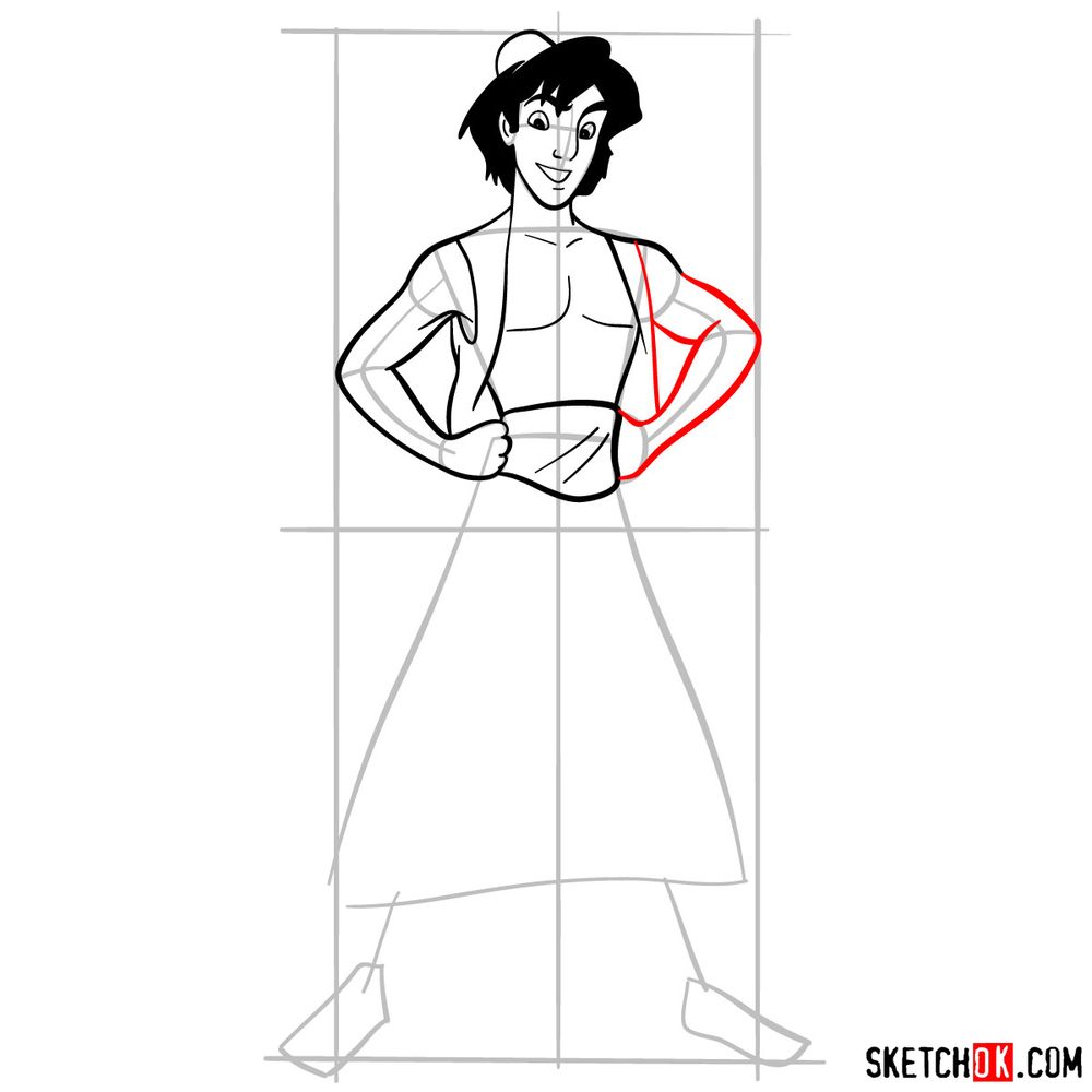 How to draw Aladdin - step 13