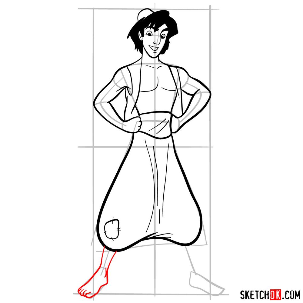How to draw Aladdin - step 15