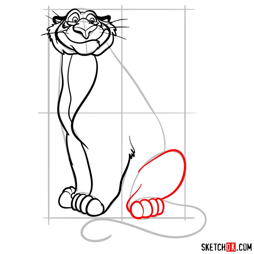 How to draw Rajah from Disney's Aladdin - step 13
