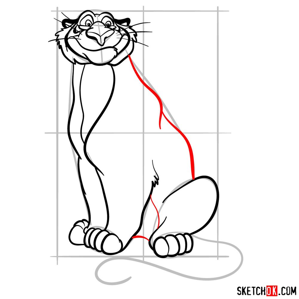 How to draw Rajah from Disney's Aladdin - step 14