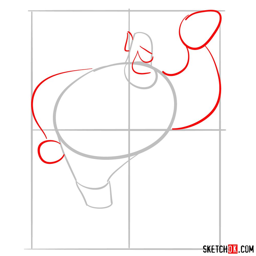 How to draw Genie - step 03