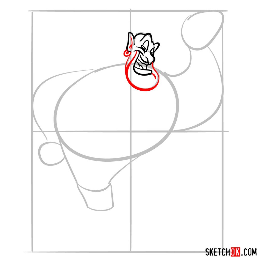 How to draw Genie - step 07