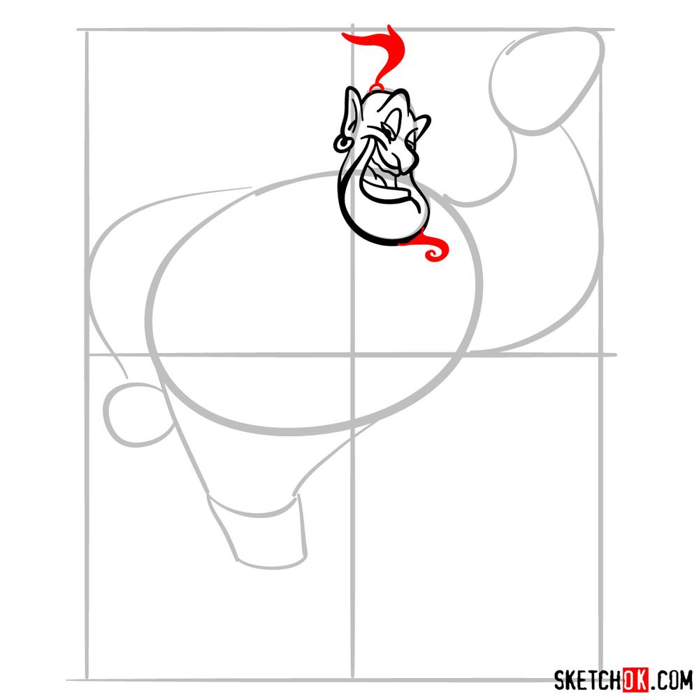 How to draw Genie - step 08