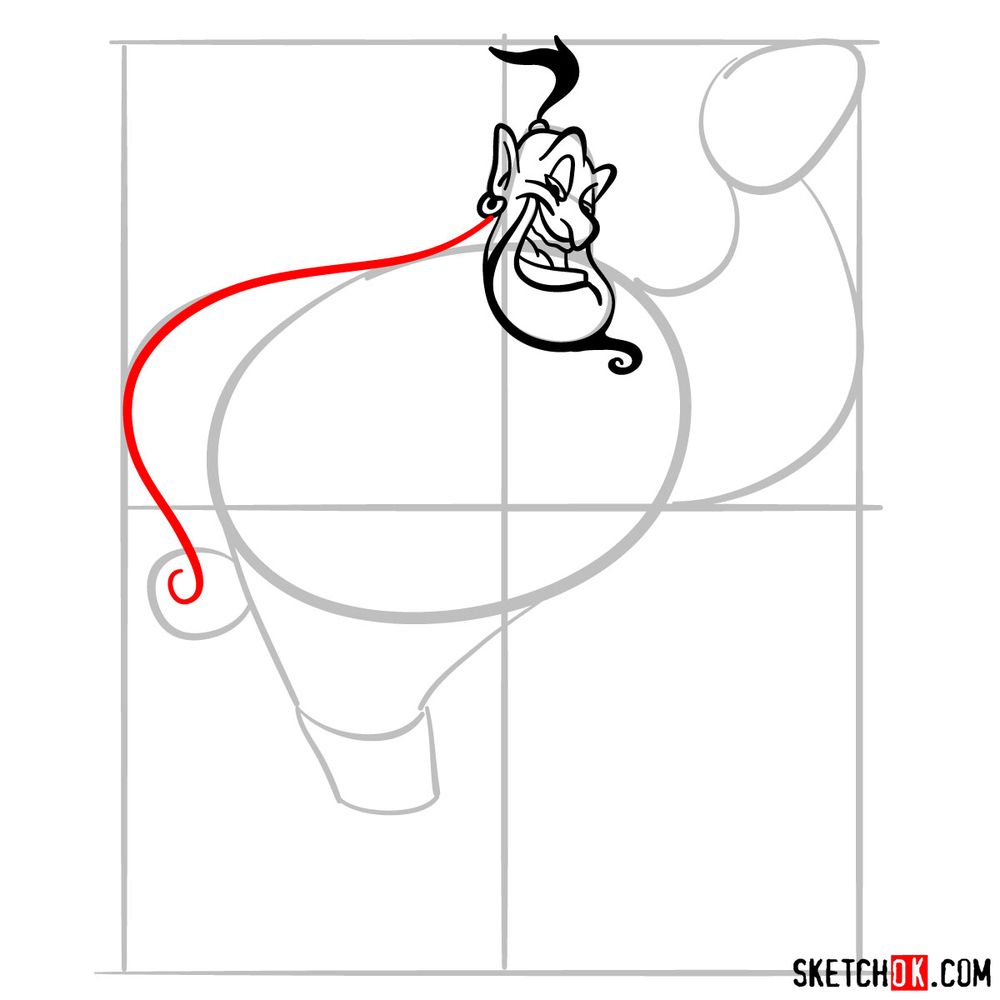 How to draw Genie - step 09