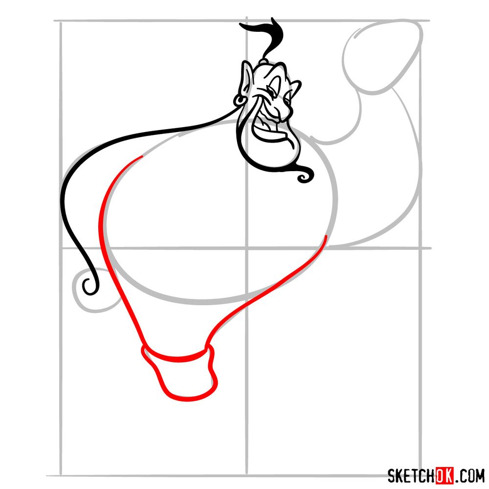 How to draw Genie - step 10