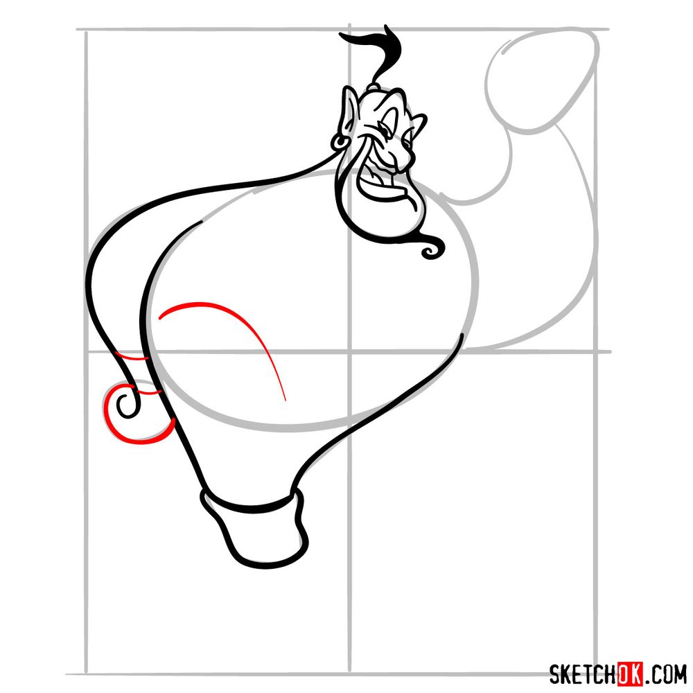 How to draw Genie - step 11