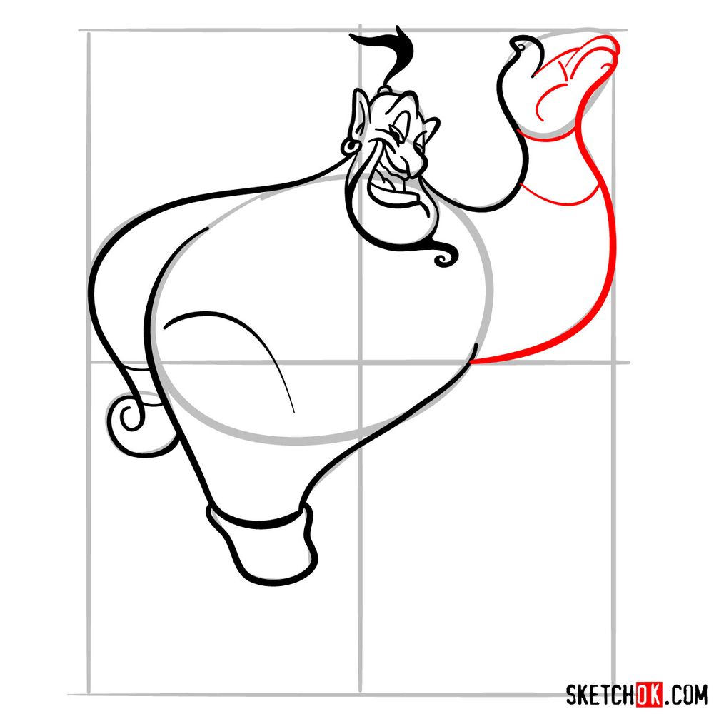 How to draw Genie - step 13