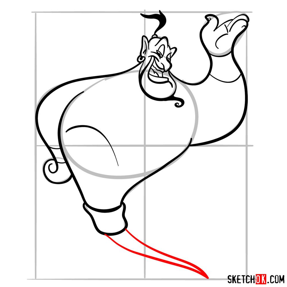 How to draw Genie - step 14
