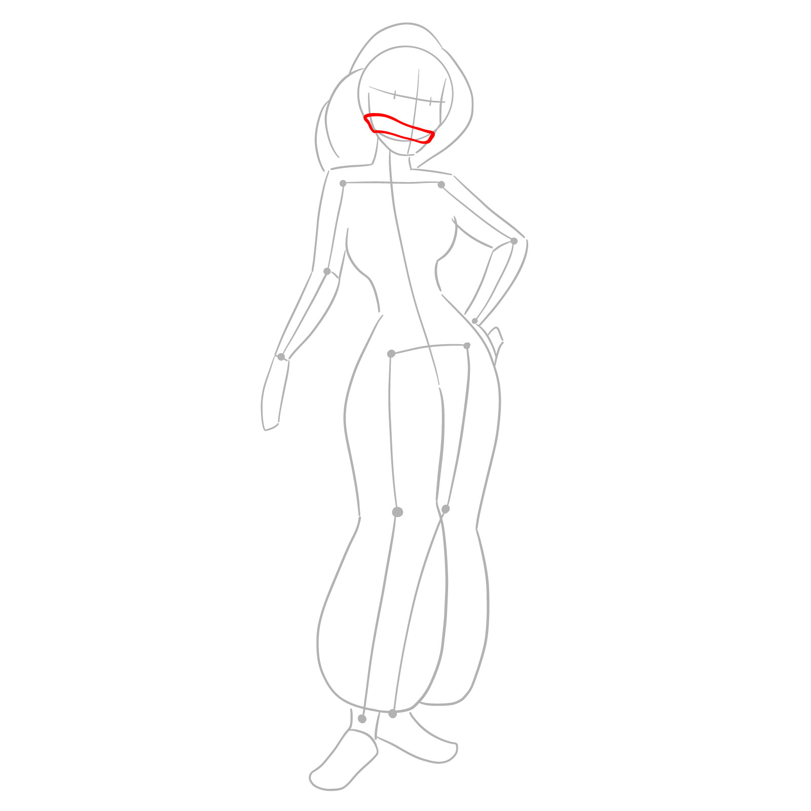 How to Draw Halloween Jasmine as mummy - step 04