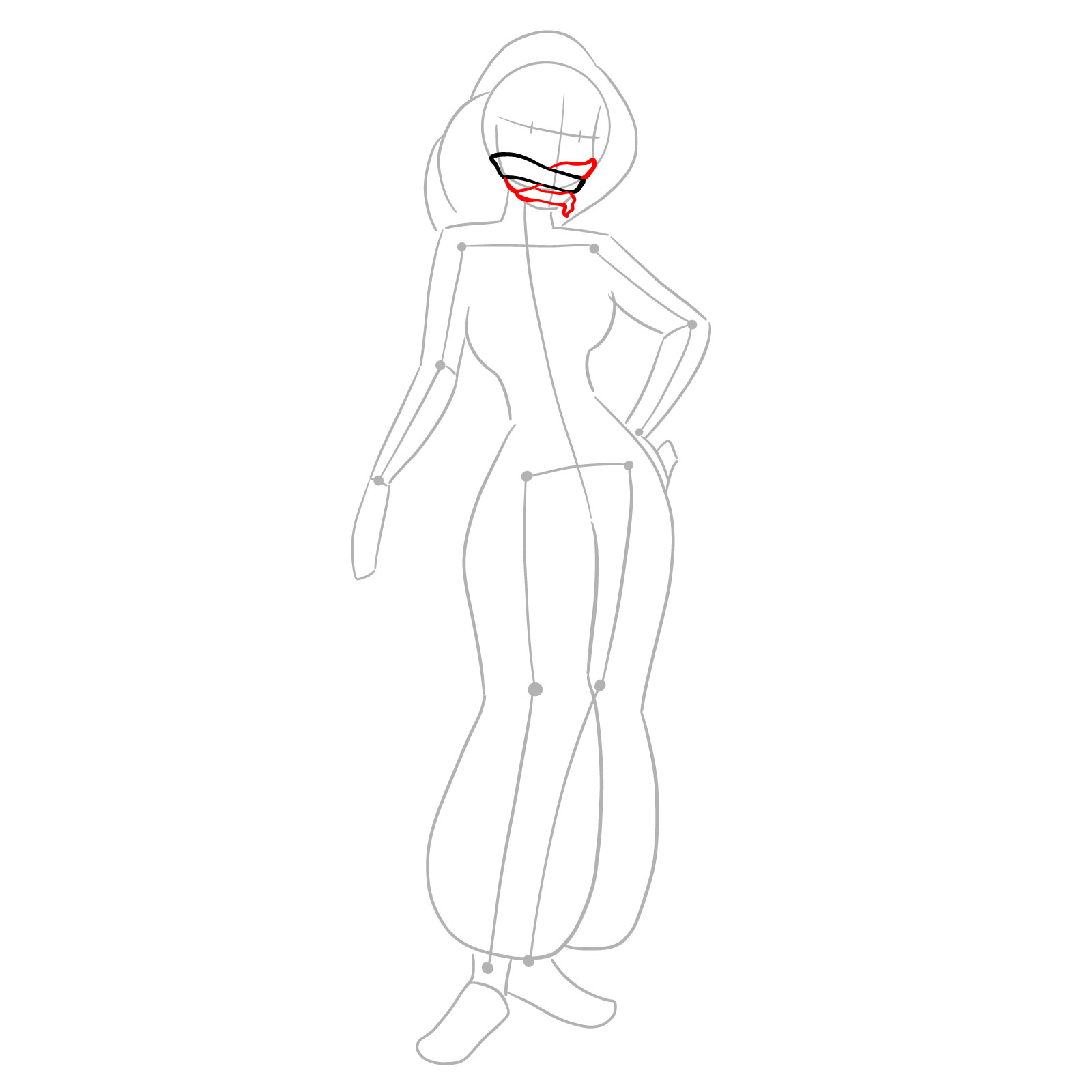 How to Draw Halloween Jasmine as mummy - step 05