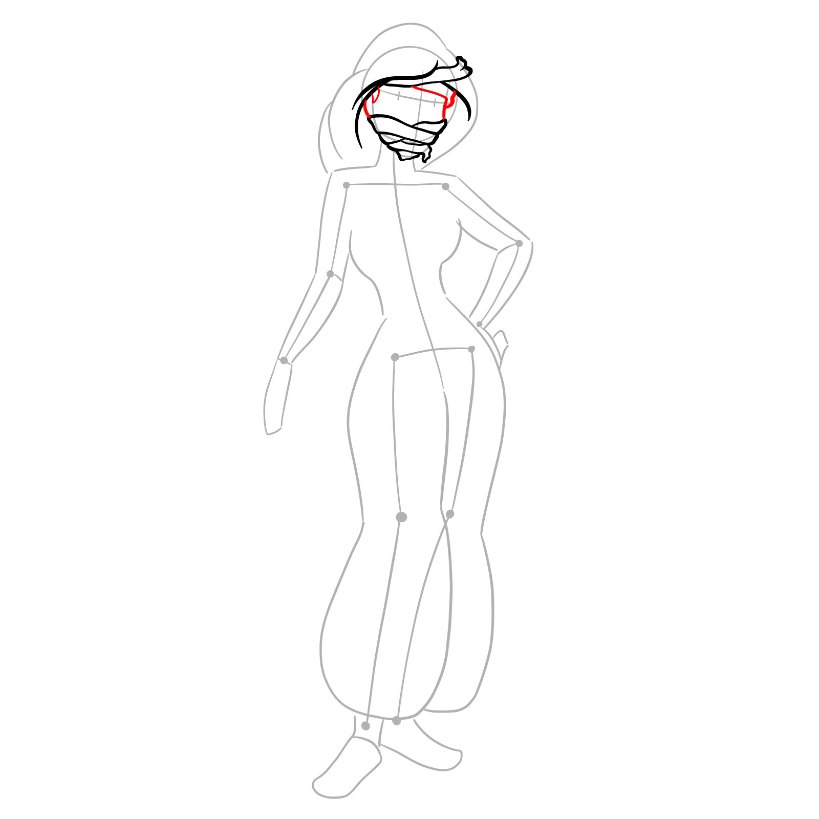 How to Draw Halloween Jasmine as mummy - step 08
