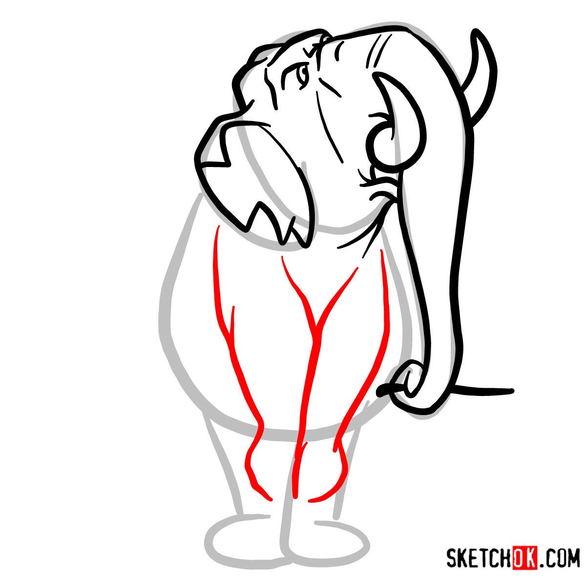How to draw Colonel Hathi from the Jungle Book - step 05