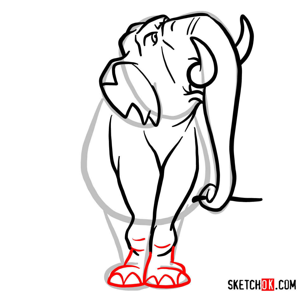 How to draw Colonel Hathi from the Jungle Book - step 06