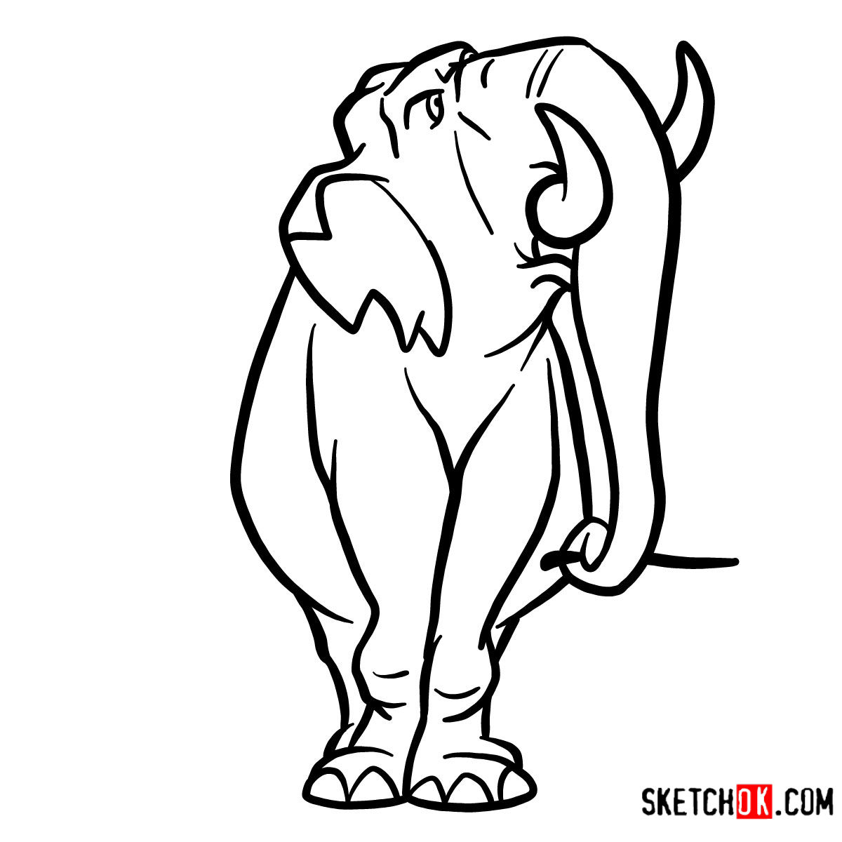 How to draw Colonel Hathi from the Jungle Book - step 09