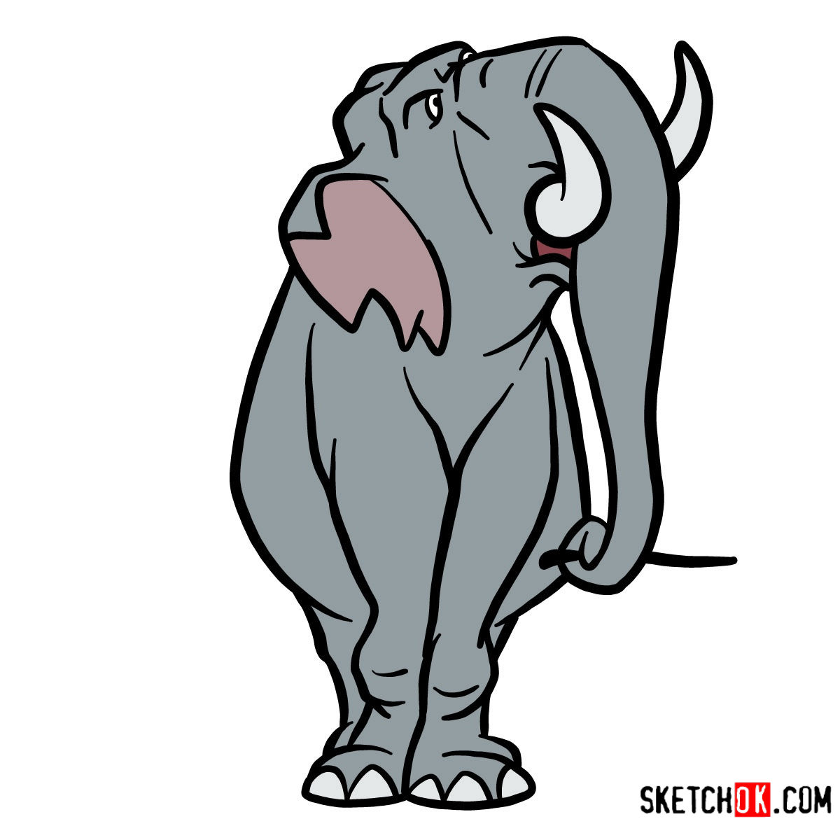 How to draw Colonel Hathi from the Jungle Book