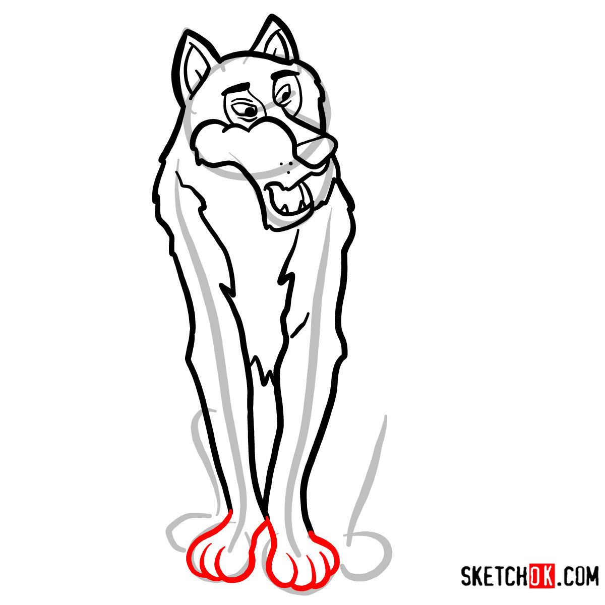 How to draw Akela from the Jungle Book - step 08