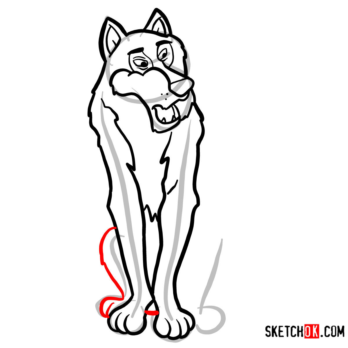How to draw Akela from the Jungle Book - step 09