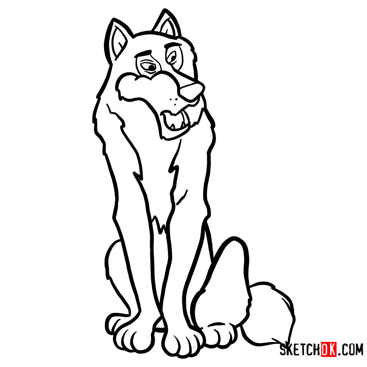 How to draw Akela from the Jungle Book - step 12