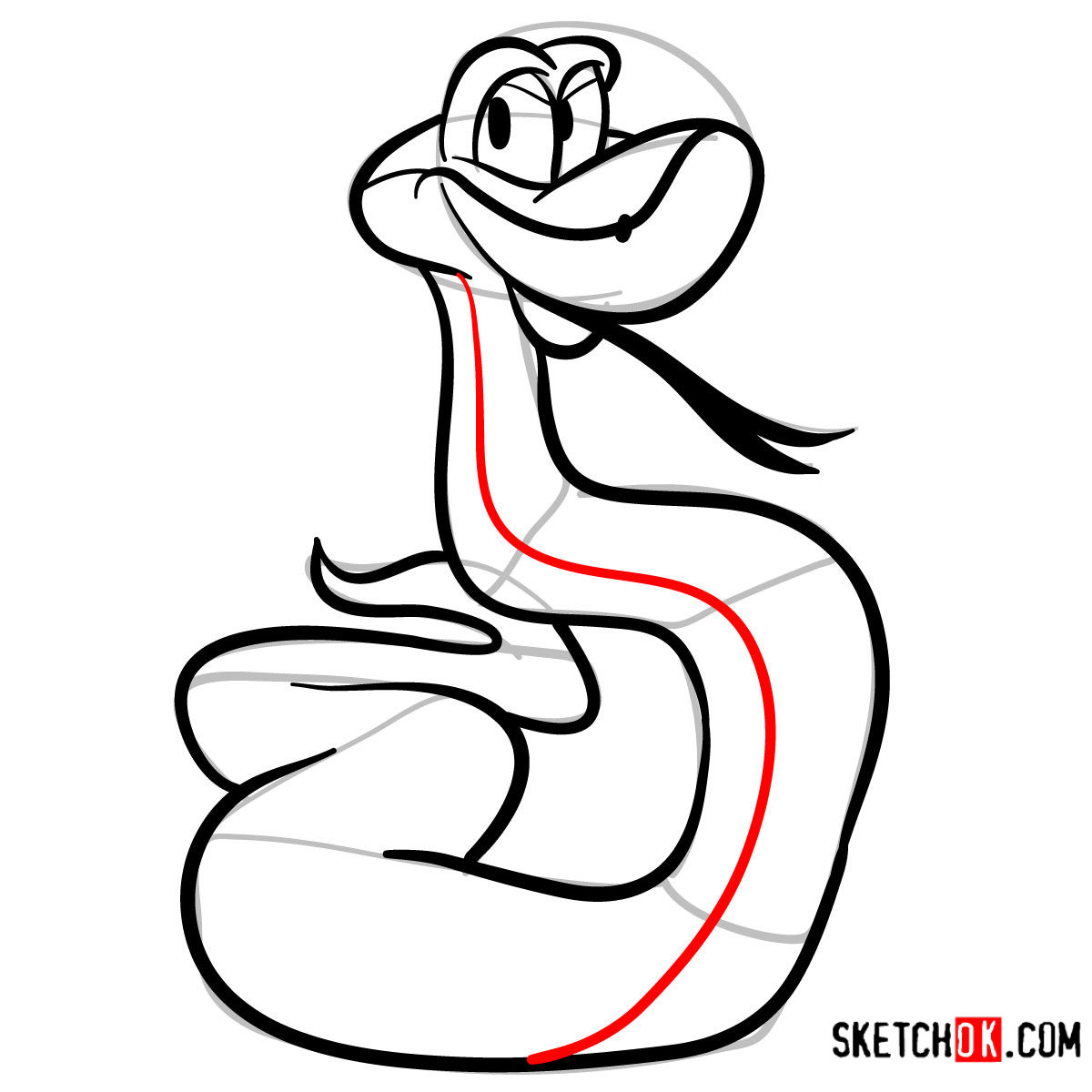 How to draw Kaa | The Jungle Book - step 09