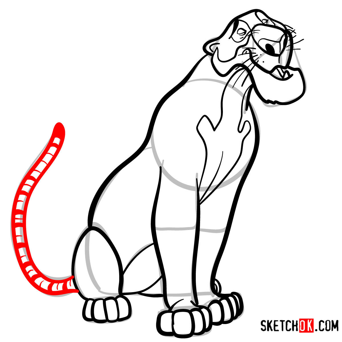 How to draw Shere Khan | The Jungle Book - step 11