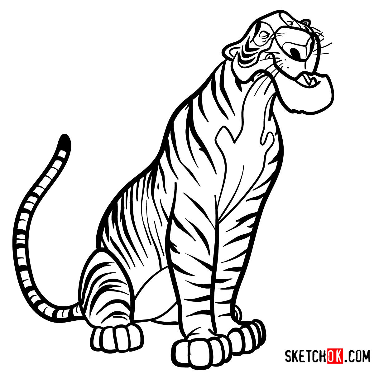 How to draw Shere Khan | The Jungle Book - step 14
