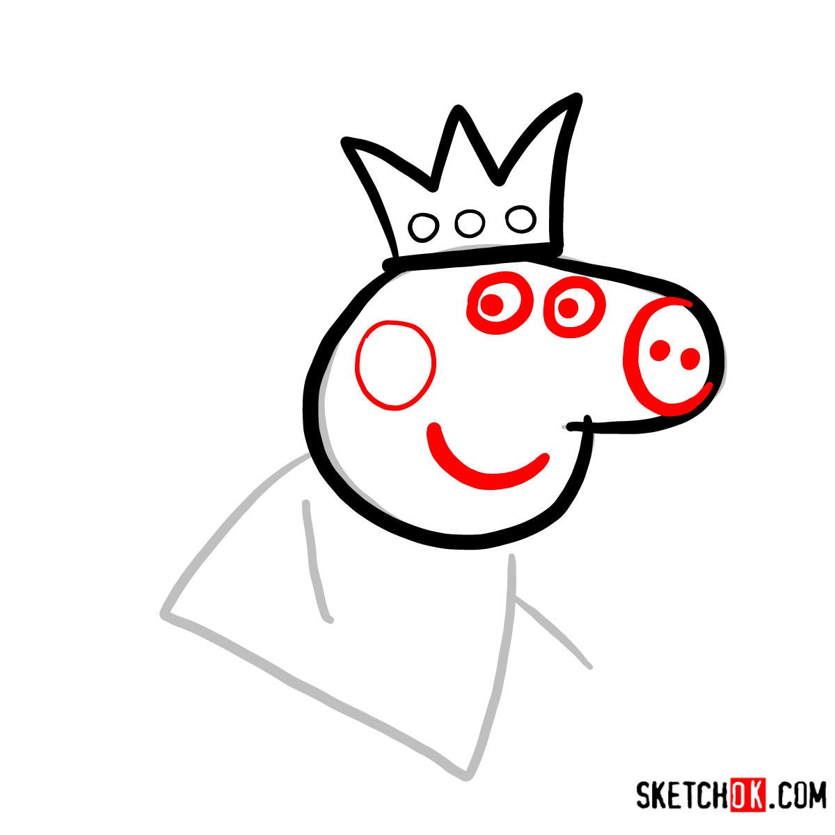 How to draw Peppa Pig fairy - step 04