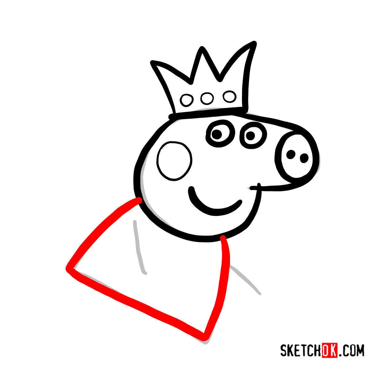 How to draw Peppa Pig fairy - step 05