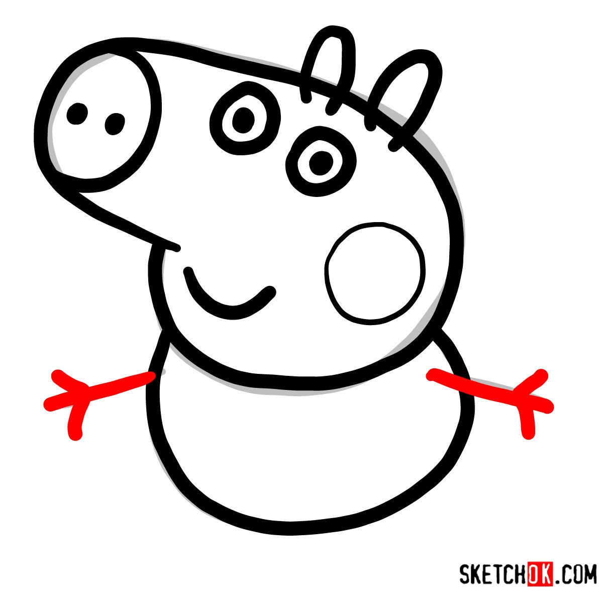 How to draw PEPPA PIG step by step, EASY 