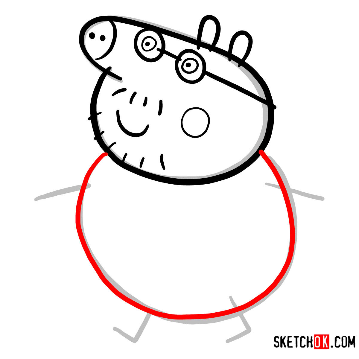 How to Draw Mama Pig (Peppa Pig)