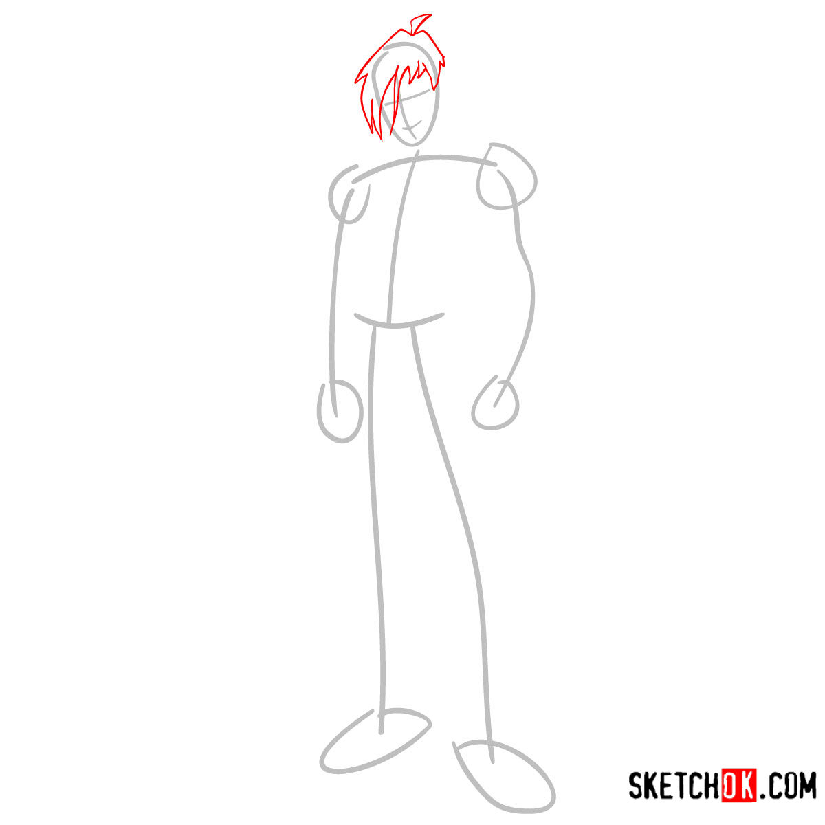 How to draw Brandon from Winx - step 02
