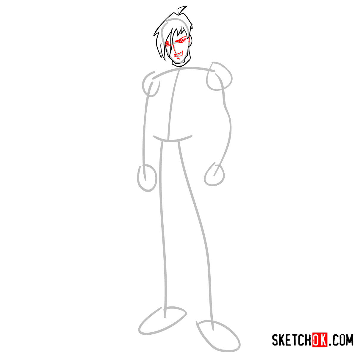 How to draw Brandon from Winx - step 04