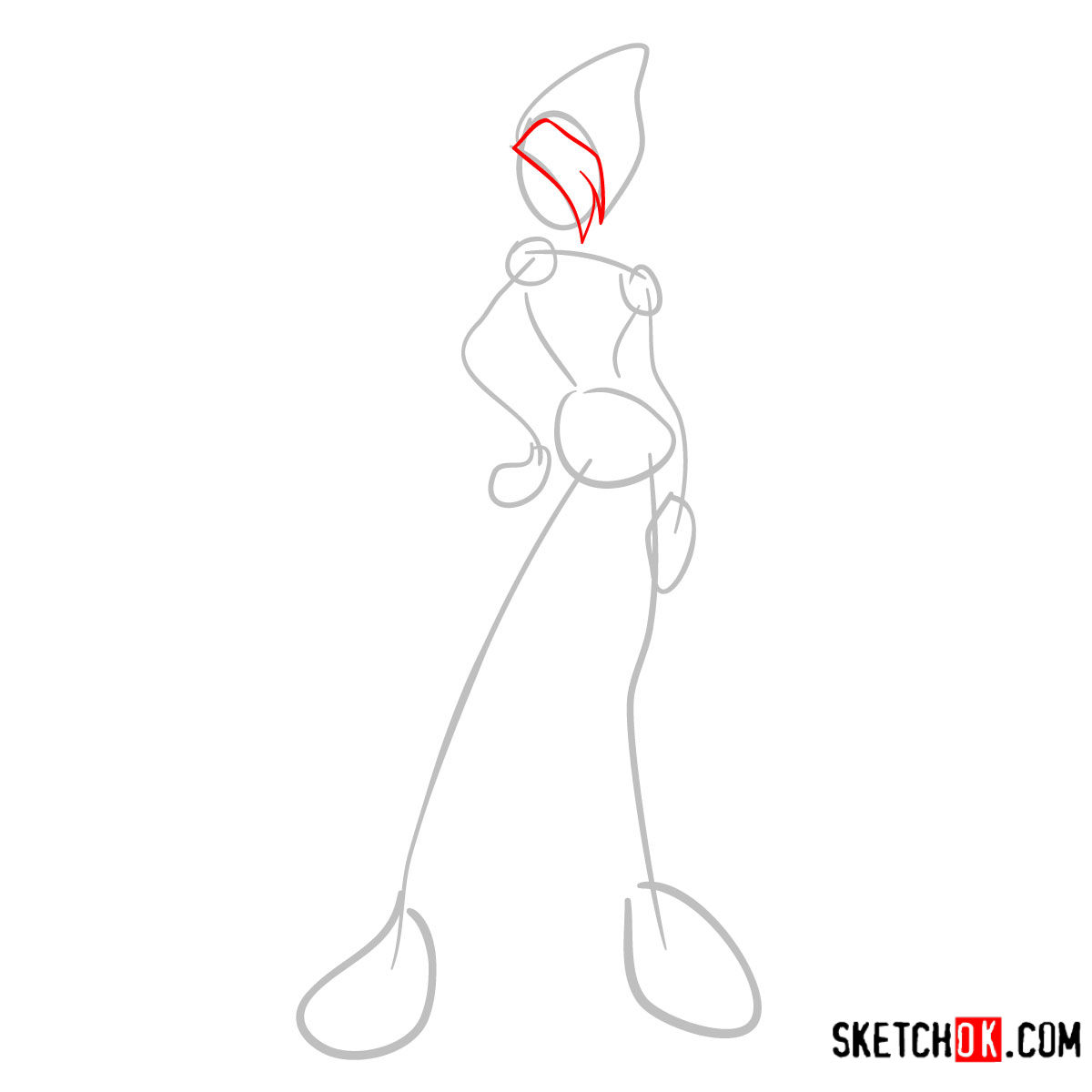 How to draw Tecna Charmix from Winx - step 02