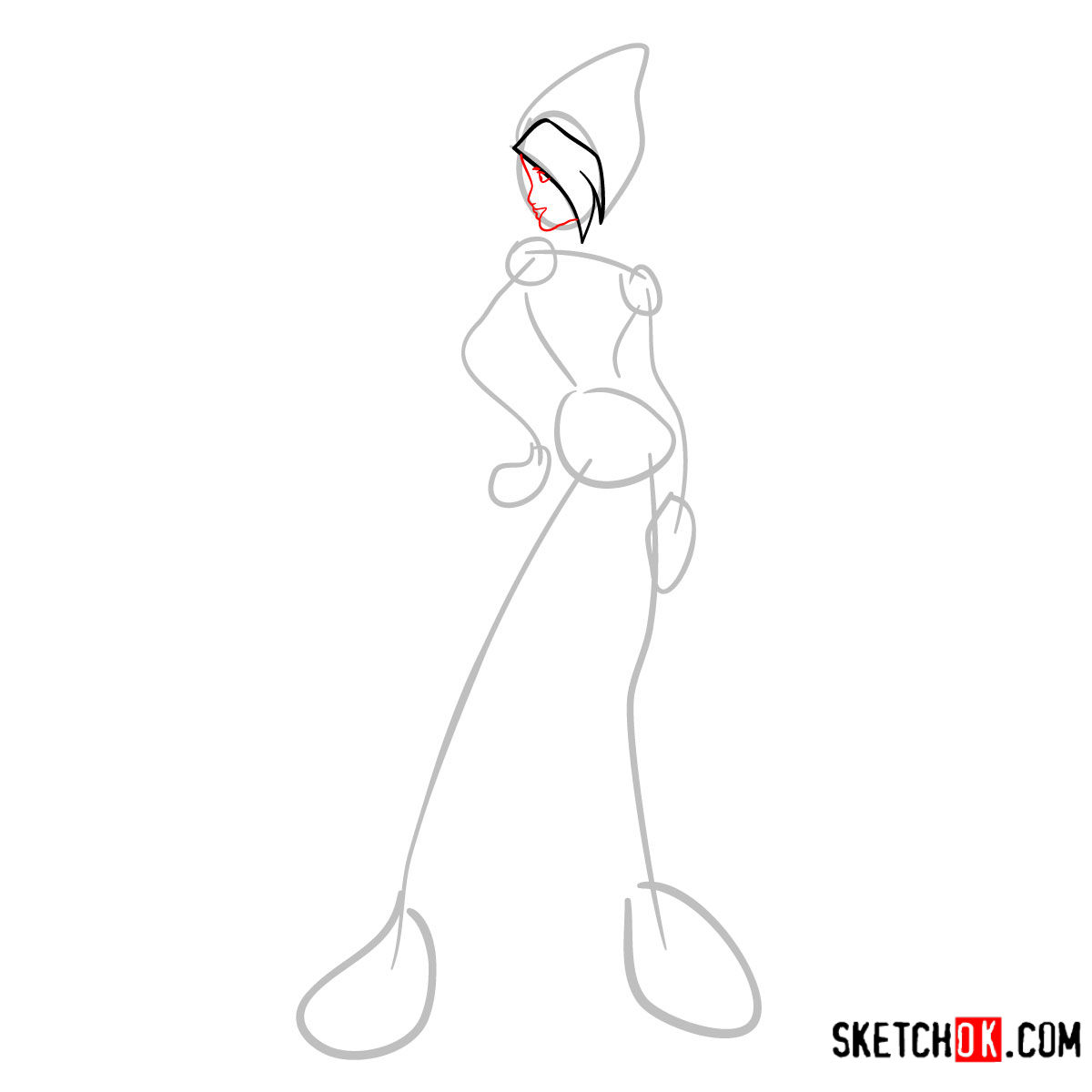 How to draw Tecna Charmix from Winx - step 03