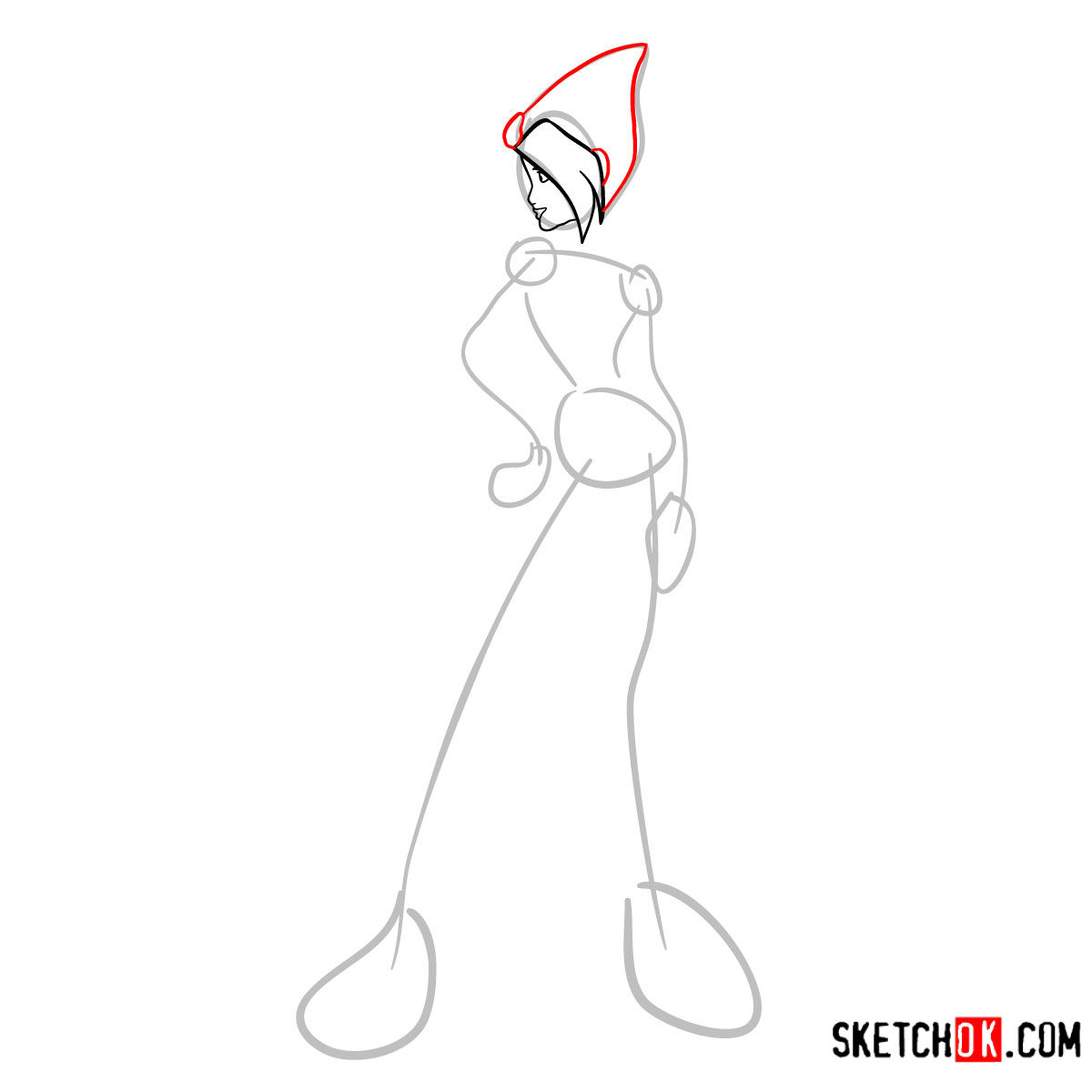 How to draw Tecna Charmix from Winx - step 04