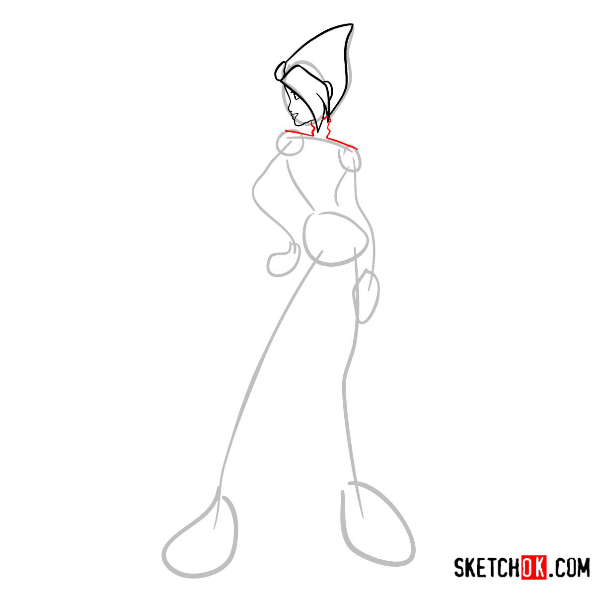 How to draw Tecna Charmix from Winx - step 05